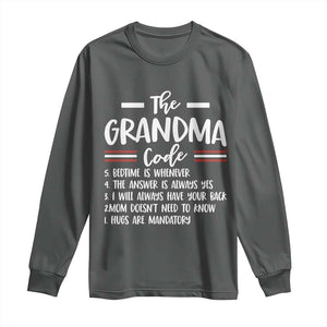 The Grandma Code Long Sleeve Shirt Humorous Grandmother Rules Graphic