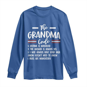 The Grandma Code Long Sleeve Shirt Humorous Grandmother Rules Graphic