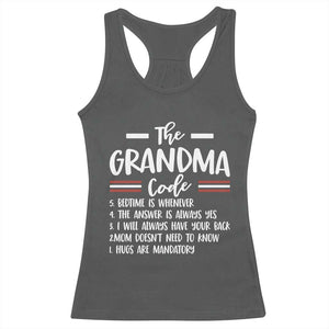 The Grandma Code Racerback Tank Top Humorous Grandmother Rules Graphic