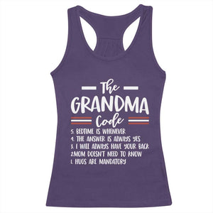 The Grandma Code Racerback Tank Top Humorous Grandmother Rules Graphic