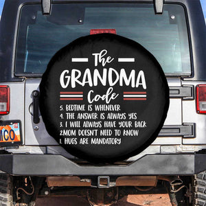 The Grandma Code Spare Tire Cover Humorous Grandmother Rules Graphic