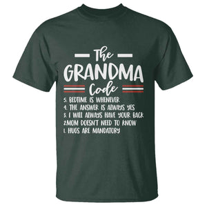 The Grandma Code T Shirt Humorous Grandmother Rules Graphic