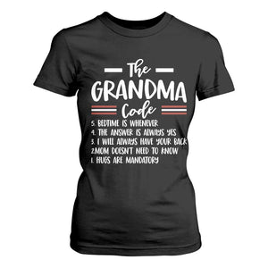 The Grandma Code T Shirt For Women Humorous Grandmother Rules Graphic
