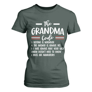 The Grandma Code T Shirt For Women Humorous Grandmother Rules Graphic