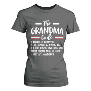 The Grandma Code T Shirt For Women Humorous Grandmother Rules Graphic
