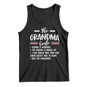 The Grandma Code Tank Top Humorous Grandmother Rules Graphic