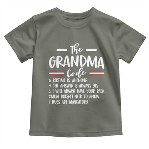 The Grandma Code Toddler T Shirt Humorous Grandmother Rules Graphic
