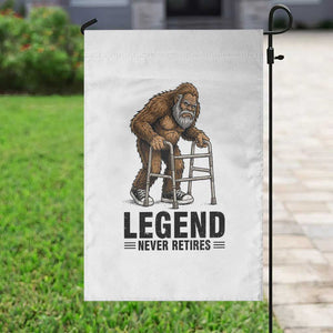 Funny Old Bigfoot Retirement Gift Garden Flag Legend Never Retires