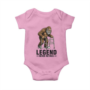Funny Old Bigfoot Retirement Gift Baby Onesie Legend Never Retires