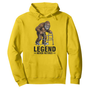 Funny Old Bigfoot Retirement Gift Hoodie Legend Never Retires