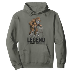 Funny Old Bigfoot Retirement Gift Hoodie Legend Never Retires