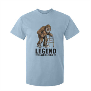 Funny Old Bigfoot Retirement Gift T Shirt For Kid Legend Never Retires