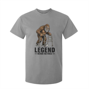 Funny Old Bigfoot Retirement Gift T Shirt For Kid Legend Never Retires
