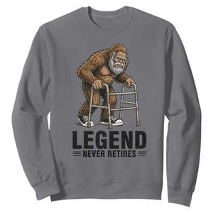 Funny Old Bigfoot Retirement Gift Sweatshirt Legend Never Retires