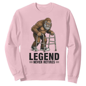Funny Old Bigfoot Retirement Gift Sweatshirt Legend Never Retires