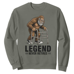 Funny Old Bigfoot Retirement Gift Sweatshirt Legend Never Retires