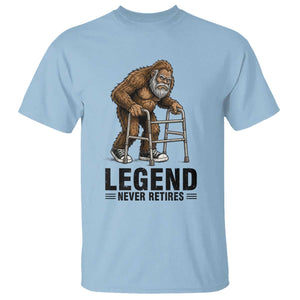 Funny Old Bigfoot Retirement Gift T Shirt Legend Never Retires