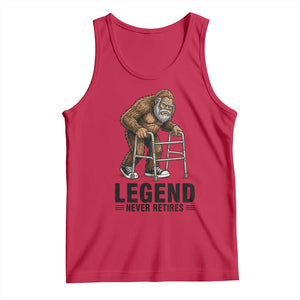 Funny Old Bigfoot Retirement Gift Tank Top Legend Never Retires