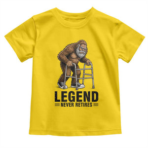 Funny Old Bigfoot Retirement Gift Toddler T Shirt Legend Never Retires TS12 Daisy Print Your Wear