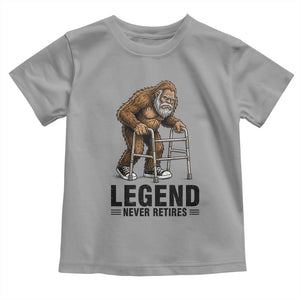 Funny Old Bigfoot Retirement Gift Toddler T Shirt Legend Never Retires TS12 Sport Gray Print Your Wear