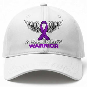 Alzheimers Warrior Baseball Cap Purple Ribbon Angel Wings Memory Support Gift