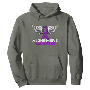 Alzheimers Warrior Hoodie Purple Ribbon Angel Wings Memory Support Gift
