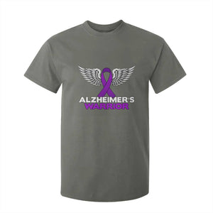 Alzheimers Warrior T Shirt For Kid Purple Ribbon Angel Wings Memory Support Gift