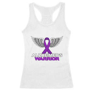 Alzheimers Warrior Racerback Tank Top Purple Ribbon Angel Wings Memory Support Gift