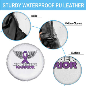 Alzheimers Warrior Spare Tire Cover Purple Ribbon Angel Wings Memory Support Gift