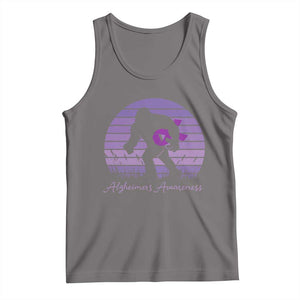 Vintage Bigfoot Alzheimers Awareness Tank Top Purple Ribbon Support Graphic