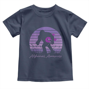 Vintage Bigfoot Alzheimers Awareness Toddler T Shirt Purple Ribbon Support Graphic