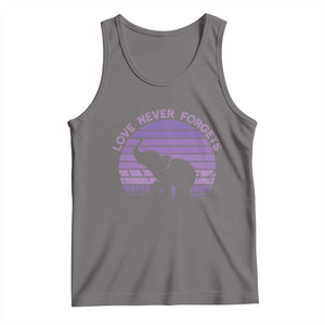 Alzheimer's Awareness Support Tank Top Vintage Elephant Love Never Forgets