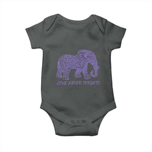 Love Never Forgets Elephant Mandala Baby Onesie Animal Lover Gift