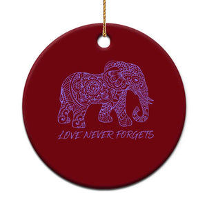 Love Never Forgets Elephant Mandala Ceramic Ornament Animal Lover Gift
