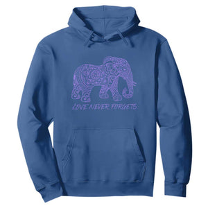 Love Never Forgets Elephant Mandala Hoodie Animal Lover Gift