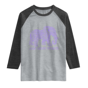 Love Never Forgets Elephant Mandala Raglan Shirt Animal Lover Gift