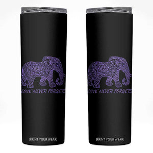 Love Never Forgets Elephant Mandala Skinny Tumbler Animal Lover Gift
