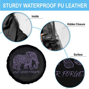 Love Never Forgets Elephant Mandala Spare Tire Cover Animal Lover Gift