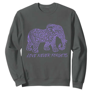 Love Never Forgets Elephant Mandala Sweatshirt Animal Lover Gift