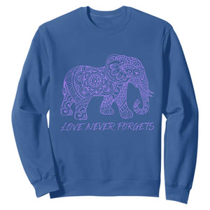 Love Never Forgets Elephant Mandala Sweatshirt Animal Lover Gift