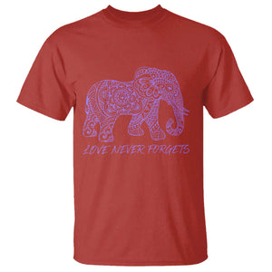 Love Never Forgets Elephant Mandala T Shirt Animal Lover Gift