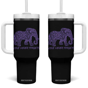 Love Never Forgets Elephant Mandala Tumbler With Handle Animal Lover Gift