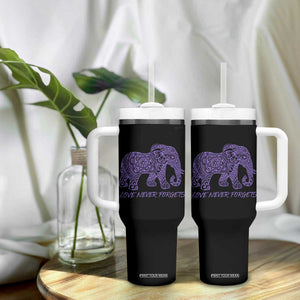 Love Never Forgets Elephant Mandala Tumbler With Handle Animal Lover Gift