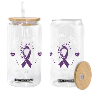Faith Hope Love Purple Ribbon Glass Can End Alzheimers Butterfly Graphic