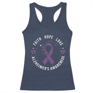 Faith Hope Love Purple Ribbon Racerback Tank Top End Alzheimers Butterfly Graphic