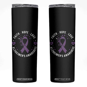 Faith Hope Love Purple Ribbon Skinny Tumbler End Alzheimers Butterfly Graphic