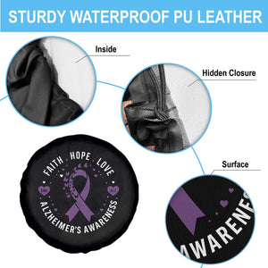 Faith Hope Love Purple Ribbon Spare Tire Cover End Alzheimers Butterfly Graphic