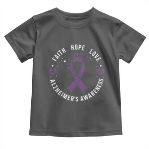Faith Hope Love Purple Ribbon Toddler T Shirt End Alzheimers Butterfly Graphic