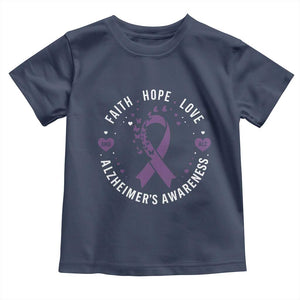 Faith Hope Love Purple Ribbon Toddler T Shirt End Alzheimers Butterfly Graphic