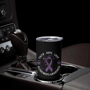 Faith Hope Love Purple Ribbon Tumbler Cup End Alzheimers Butterfly Graphic